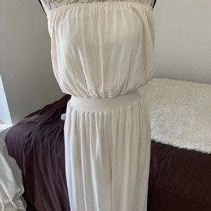 Cotton Candy LA Cream Linen Jumpsuit New Large